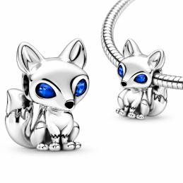 Charm pour bracelet renard yeux bleus