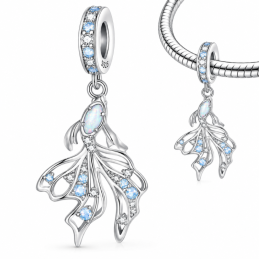 Charm pour bracelet poisson voile pierre bleu