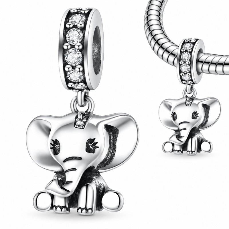 Charm pour bracelet petit éléphant assis