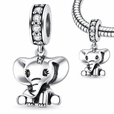 Charm pour bracelet petit éléphant assis