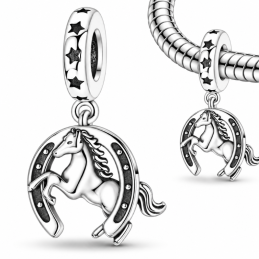 Charm pour bracelet cheval équitation fer chance