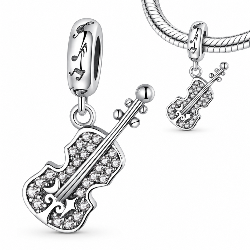 Charm pour bracelet violon strass
