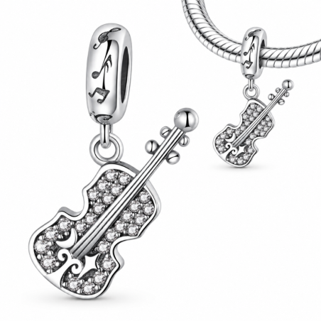Charm pour bracelet violon strass
