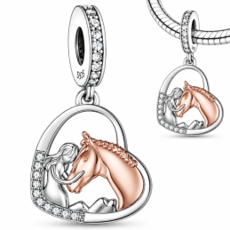 Charm pour bracelet fille embrasse cheval équitation