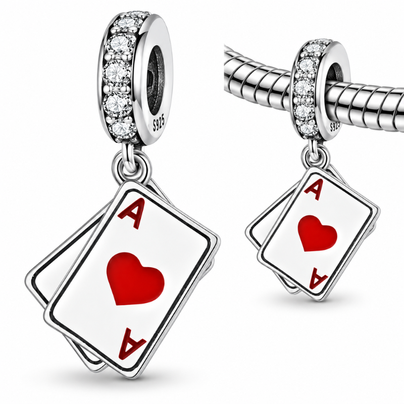 Charm pour bracelet carte As poker jeux