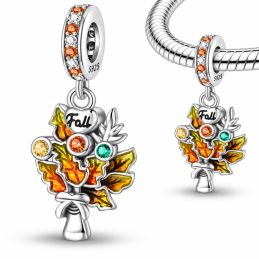 Charm pour bracelet automne arbre feuille