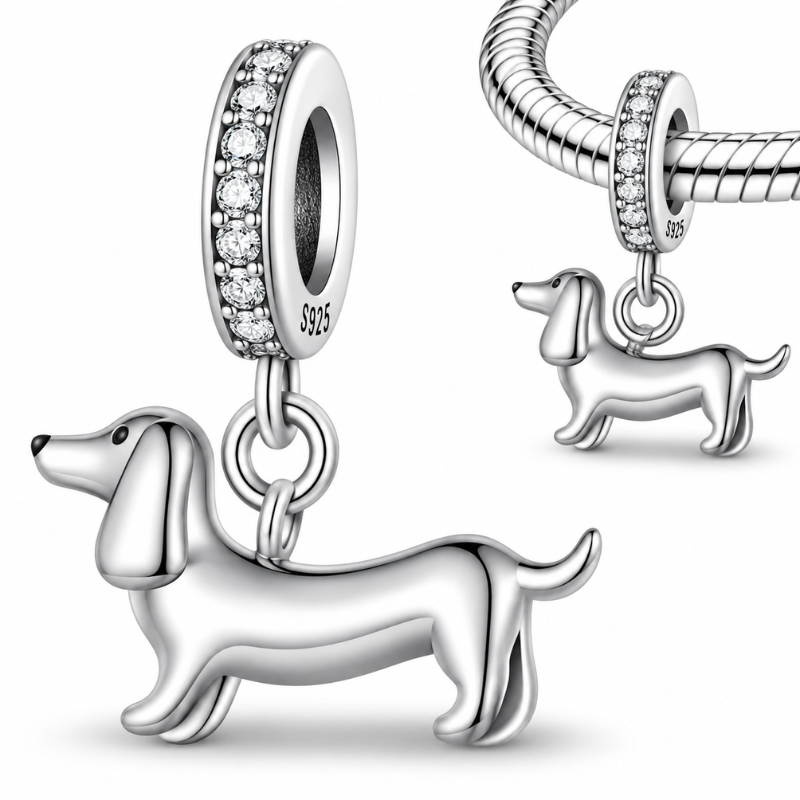 Charm pour bracelet chien teckel