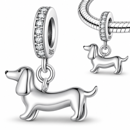 Charm pour bracelet chien teckel