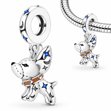 Charm pour bracelet chien collier étoile lune