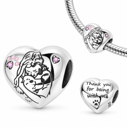 Charm pour bracelet coeur j'aime mon chien