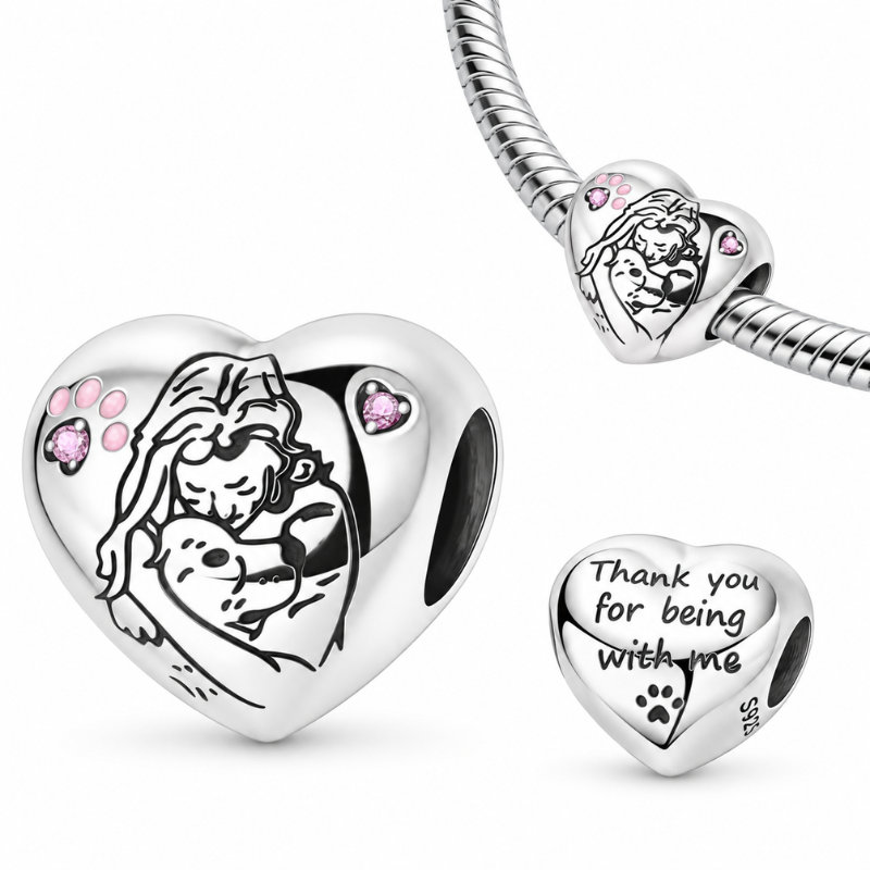 Charm pour bracelet coeur j'aime mon chien