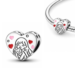 Charm pour bracelet j'aime mon chat