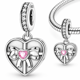 Charm pour bracelet coeur boite de chocolat cadeau