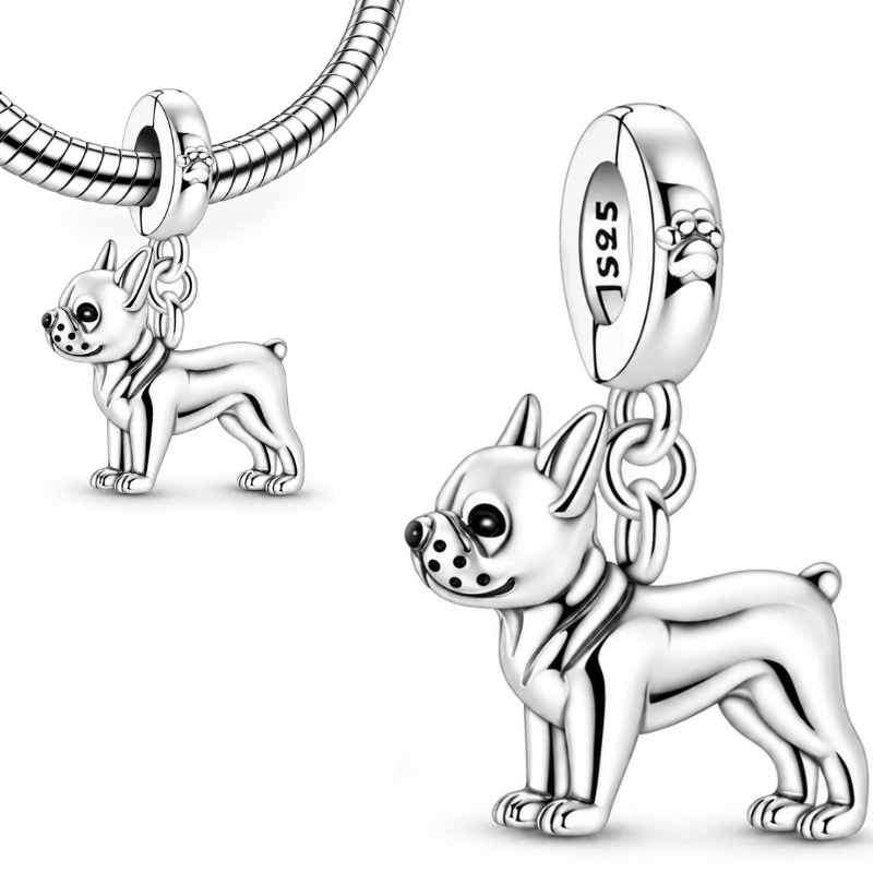 Charm pour bracelet chien bouledogue