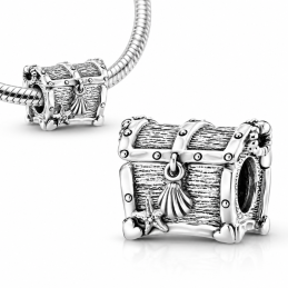Charm pour bracelet coffre trésor mer