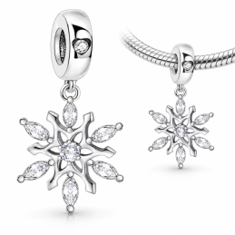Charm pour bracelet flocon neige strass