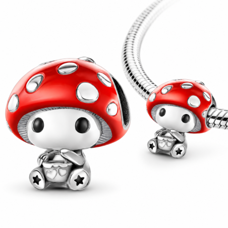 Charm pour bracelet champignon chapeau rouge