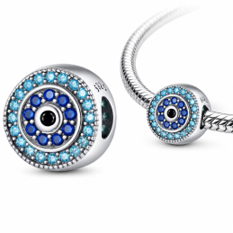 Charm pour bracelet séparateur pierre bleue turquoise