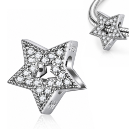 Charm pour bracelet étoile remplie de strass