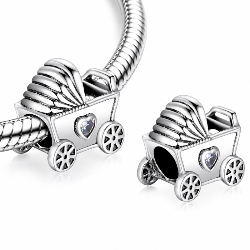 Charm pour bracelet poussette cadeau maman