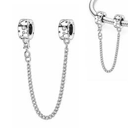 Charm double avec chaine de sécurité espace ciel étoilé constellation