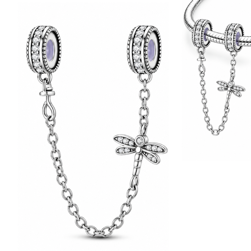 Charm double avec chaine de sécurité libéllule bloqueur séparateur