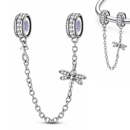 Charm double avec chaine de sécurité libéllule bloqueur séparateur