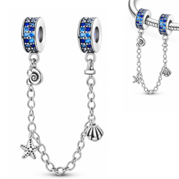 Charm double avec chaine de sécurité vacances à la mer
