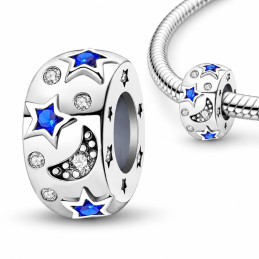 Charm pour bracelet bloqueur séparateur étoile bleu lune