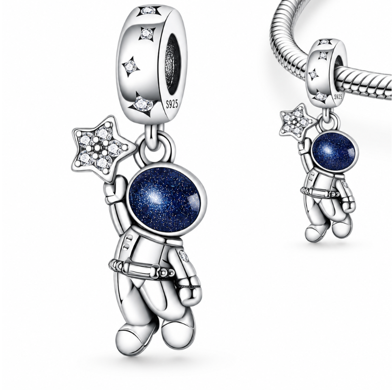 Charm pour bracelet astronaute étoile galaxie