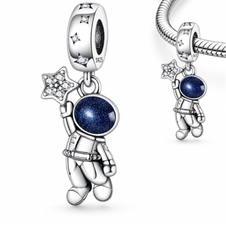 Charm pour bracelet astronaute étoile galaxie