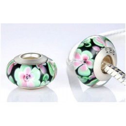 Charm pour bracelet murano espaceur séparateur fleurs