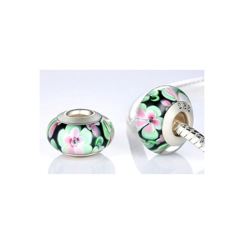 Charm pour bracelet murano espaceur séparateur fleurs