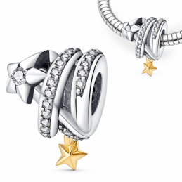 Charm pour bracelet étoile filante doré