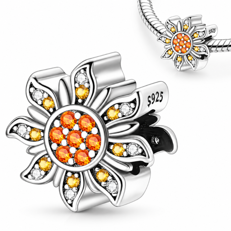 Charm pour bracelet soleil coloré ambre