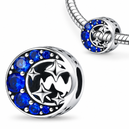 Charm pour bracelet strass bleu étoiles