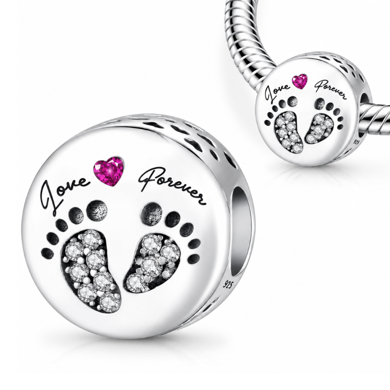 Charm pour bracelet pied bébé cadeau naissance maman