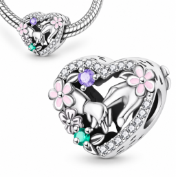 Charm pour bracelet cadeau maman main de bébé fleurs