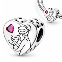 Charm pour bracelet cadeau maman petit ange dans les bras