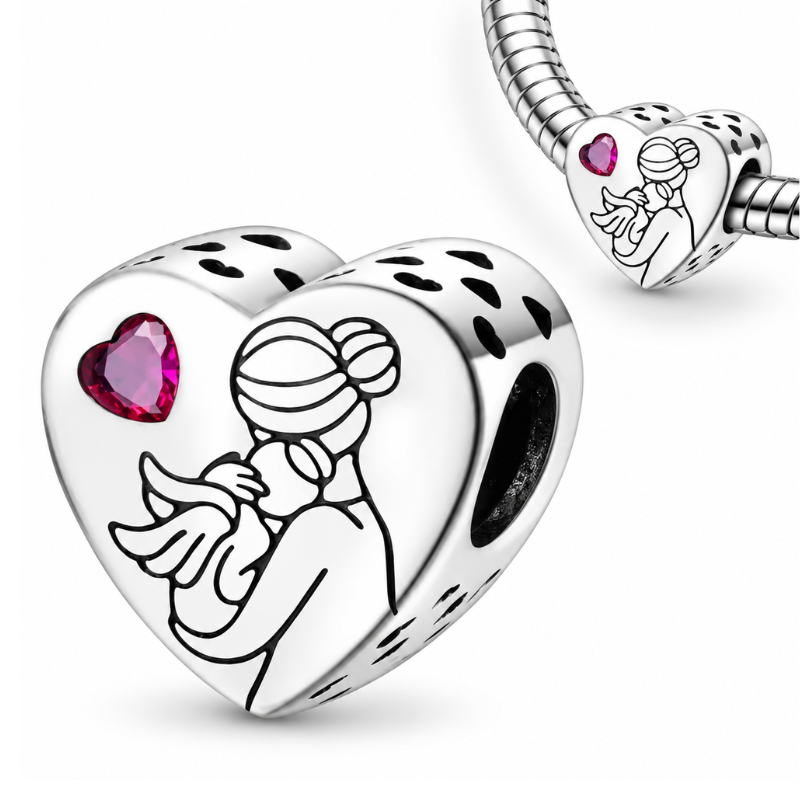 Charm pour bracelet cadeau maman petit ange dans les bras