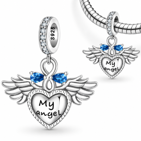 Charm pour bracelet mon ange aile infini