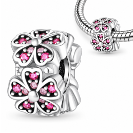 Charm pour bracelet séparateur fleur rose
