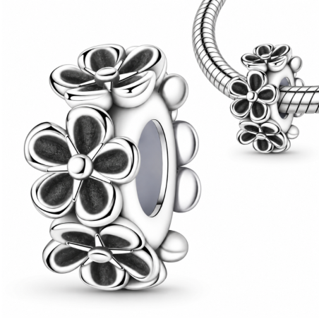 Charm pour bracelet séparateur fleur noire