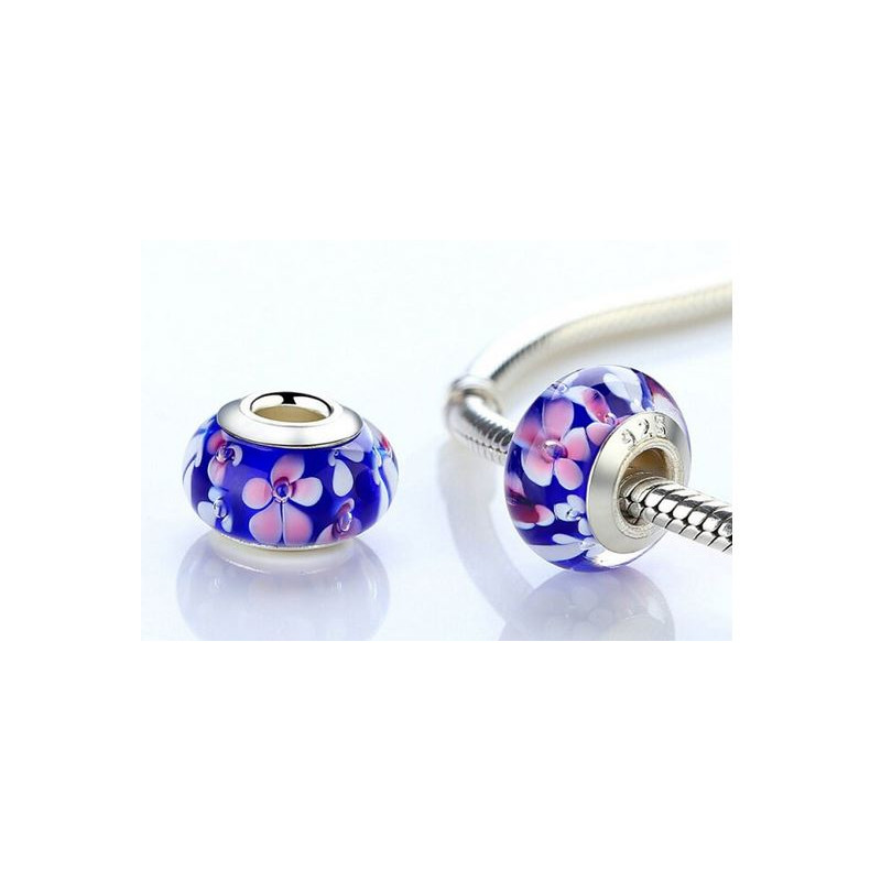Charm pour bracelet murano espaceur séparateur fleurs