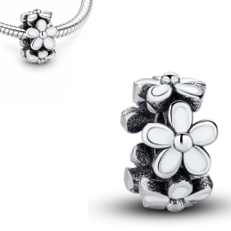 Charm bijou pour bracelet collier de fleurs blanche