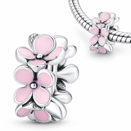 Charm bijou pour bracelet collier de fleurs rose