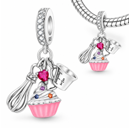 Charm bijou pour bracelet cadeau patissière gateau fouet
