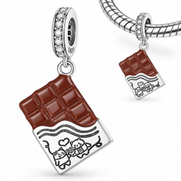 Charm bijou pour bracelet tablette de chocolat gourmand