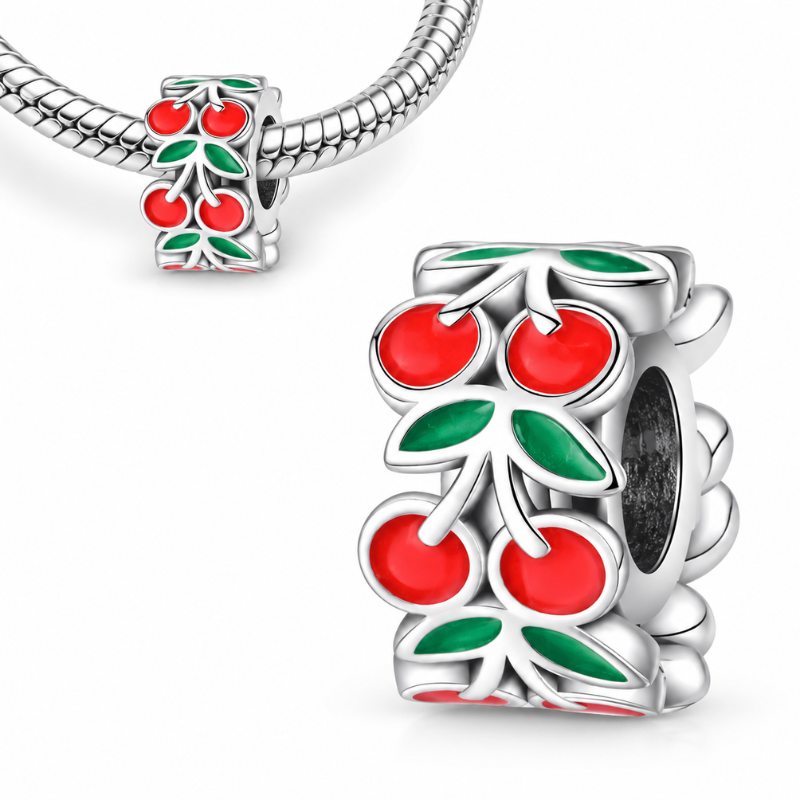 Charm bijou pour bracelet séparateur cerises