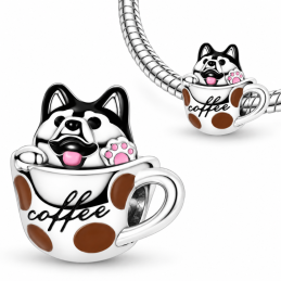 Charm bijou pour bracelet chien dans tasse de café